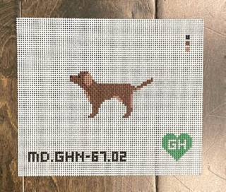 Green Heart Needlepoint: Lab Brown Mini by Mopsey Designs (thumbnail)