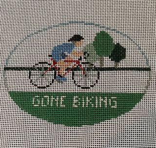 Gone Biking Oval Ornament by Kathy Schenkel (thumbnail)