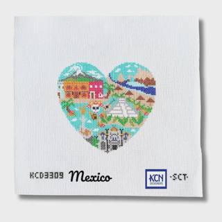 Mexico Heart Needlepoint Canvas by KCN Designers (thumbnail)
