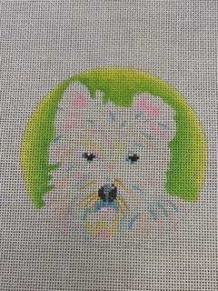 white terrier round by Kate Dickerson Needlepoint Collections (thumbnail)