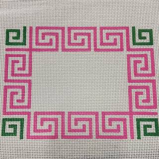Greek Key Clutch - Pink/Green by KCN Designers (thumbnail)