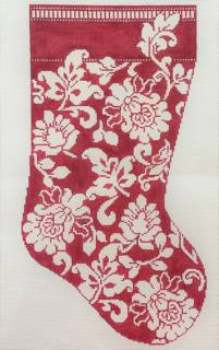 Stocking - Karen's Red Damask by Whimsy and Grace (thumbnail)