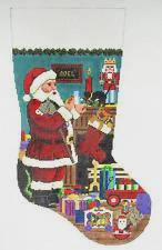 Stocking ~ Santa's Milk & Cookies Full Size Christmas Stocking handpainted 13 Mesh Needlepoint Canvas by Susan Roberts by Liz Goodrick-Dillon (Tapestry Tent, via Susan Roberts) (thumbnail)