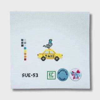 Pigeon on Taxi Canvas by Atlantic Blue Canvas (thumbnail)