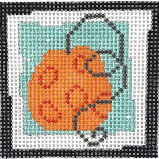 Pumpkin Orange Circles Small Square by Pippin Studio (thumbnail)