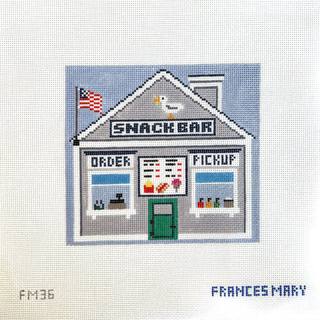 Seaside Village Snack Bar Canvas by Frances Mary Needlepoint (thumbnail)