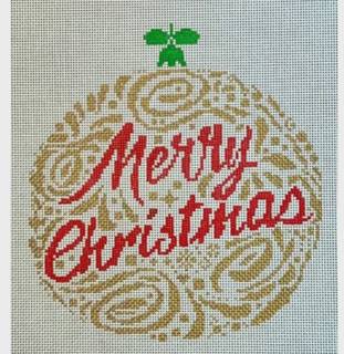 Merry Christmas Ornament - Large Gold by Danji Designs (thumbnail)