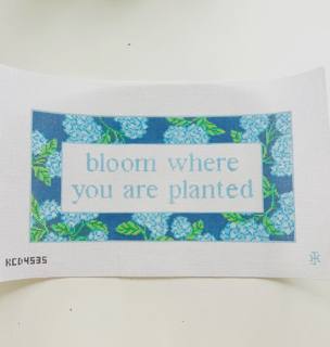 Bloom Where You Are Blue Floral Canvas by Jennifer Hall (thumbnail)