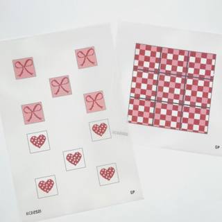 Tic Tac Bow Game Board and Pieces Needlepoint Canvas by KCN Designers (thumbnail)