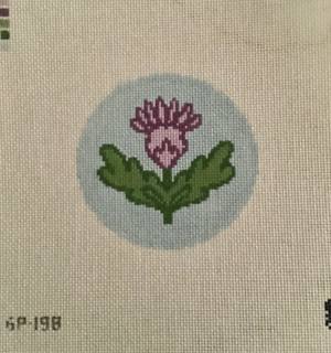 Whimsical Thistle Round Canvas by Goodpoint Needlepoint (thumbnail)