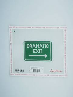 Dramatic Exit Sign Canvas by Safira Stitches (thumbnail)