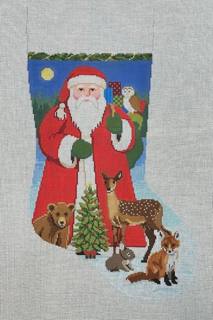 Santa with Baby Forest Animals 3243 by Liz Goodrick-Dillon (Tapestry Tent, via Susan Roberts) (thumbnail)