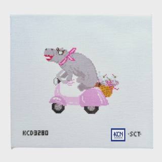 Dolce Vita Hippo Needlepoint Canvas by KCN Designers (thumbnail)