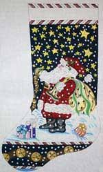 Santa with Jingle Bells Stocking by Meredith Collection (thumbnail)