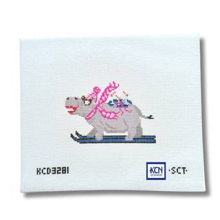 Dolce Vita Alpine Hippo Needlepoint Canvas by KCN Designers (thumbnail)