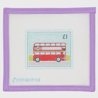 London Double Decker Bus Stamp by Stitch Style Needlepoint (thumbnail)