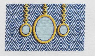Pendant Sunglasses Case Needlepoint Canvas - Blue by Jeni Sandberg Needlepoint (thumbnail)