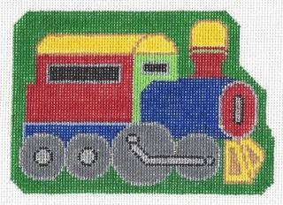 Train Locomotive Ornament Canvas by Doolittle Stitchery (thumbnail)