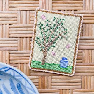 Chinoiserie Silk Screen - Yellow by Stitch Style Needlepoint (thumbnail)