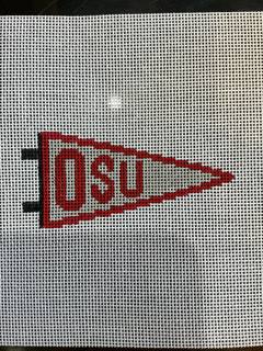 OSU Pennant w/Red Border by Alice & Blue Needlepoint Designs (thumbnail)