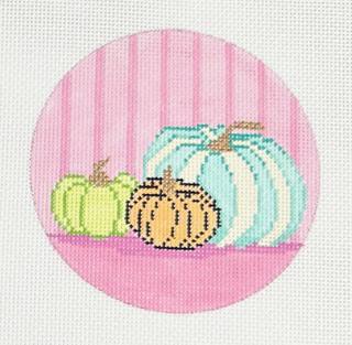 pumpkins on pink by Eye Candy Needleart (thumbnail)