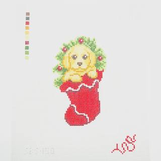 Golden Retriever Mini Stocking by Spellbound Stitchery (thumbnail)
