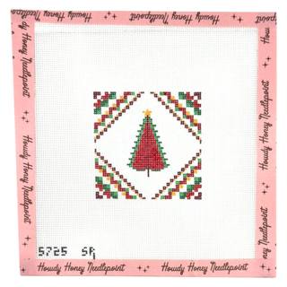 Red Christmas Tree Ornament by Susan Roberts Needlepoint (thumbnail)