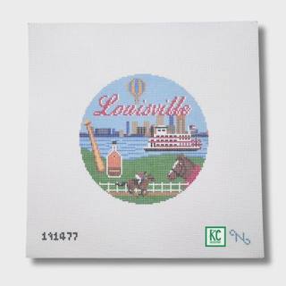 Louisville Travel Round Needlepoint Canvas by Needlepaint (thumbnail)