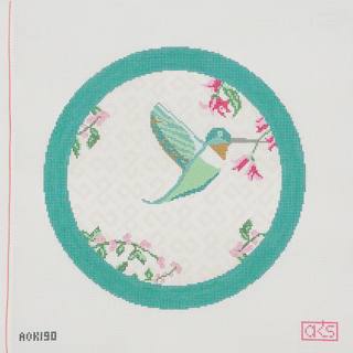 Teal Green Hummingbird Round Pillow by Ann Kaye Studio (thumbnail)