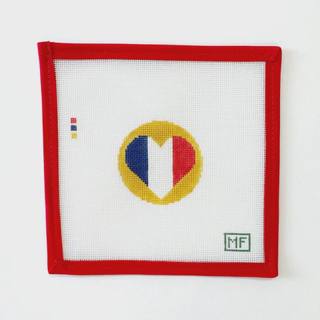 Heart Flag Round - France by M F Needlepoint (thumbnail)