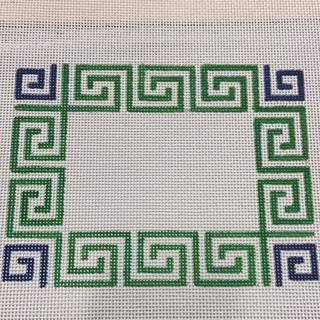 Greek Key Clutch or Frame or Pillow - Blue/Green by KCN Designers (thumbnail)