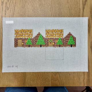 Tootsie Roll Log Cabin, 3D Gingerbread House - 18 mesh by Liz Goodrick-Dillon (Tapestry Tent, via Susan Roberts) (thumbnail)