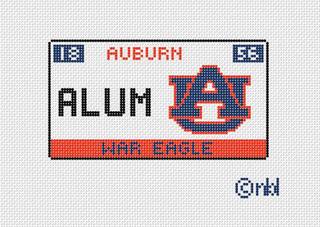 Auburn Alum License Plate by Needlepoint by Laura (thumbnail)