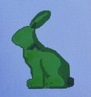 Moss Spring Bunny Canvas- Right by Evergreen Needlepoint (thumbnail)