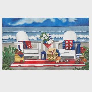 Red White Blue Beach by Melissa Shirley Designs (thumbnail)