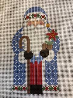 Father Christmas - Blue holding staff/poinsettia by Danji Designs (thumbnail)
