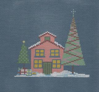 A Christmas Village - Coral House with Stitch Guide by A Stitch in Time (thumbnail)