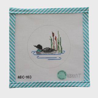 Mallard Duck Loon Round Canvas by Atlantic Blue Canvas (thumbnail)