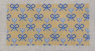Blue and Tan Bow Insert by Anne Fisher Needlepoint (thumbnail)