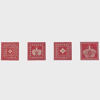 Napoleon's Bees Coasters - Coral & Butter by Whimsy and Grace (thumbnail)