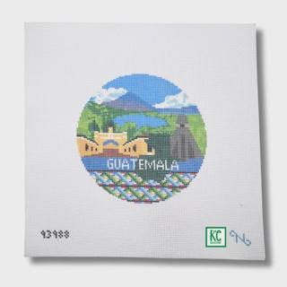 Guatemala Travel Round Needlepoint Canvas by Needlepaint (thumbnail)