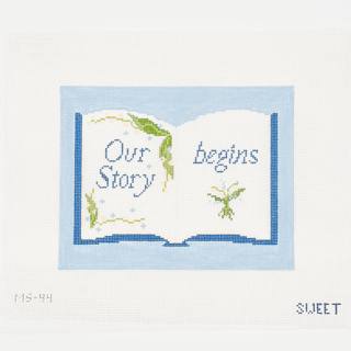 Our Story Begins Pillow by The Gingham Stitchery (thumbnail)