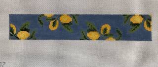 Lemons on Blue Solid Key Fob by melissa loves needlepoint (thumbnail)
