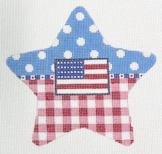 patriotic star, red gingham by Kangaroo Paw Designs (thumbnail)