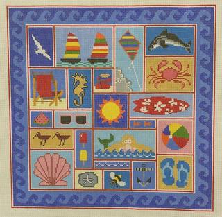 Beach pillow by Doolittle Stitchery (thumbnail)