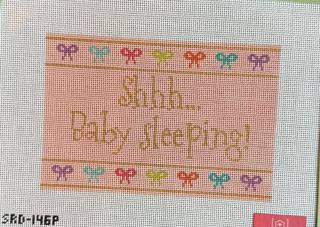 Shhhh Baby sleeping, pink by Stitch Rock Designs (thumbnail)