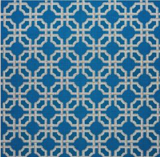 Silver and White Lattice on Blue by JP Needlepoint (thumbnail)