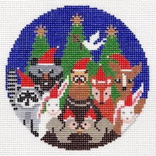 Forest Friends Pillow Canvas by Doolittle Stitchery (thumbnail)