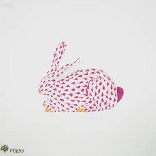 Large Pink Fishnet Bunny by Elm Tree Designs (thumbnail)