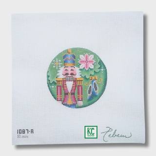 Pink Nutcracker Round Canvas by Rebecca Wood Designs (thumbnail)